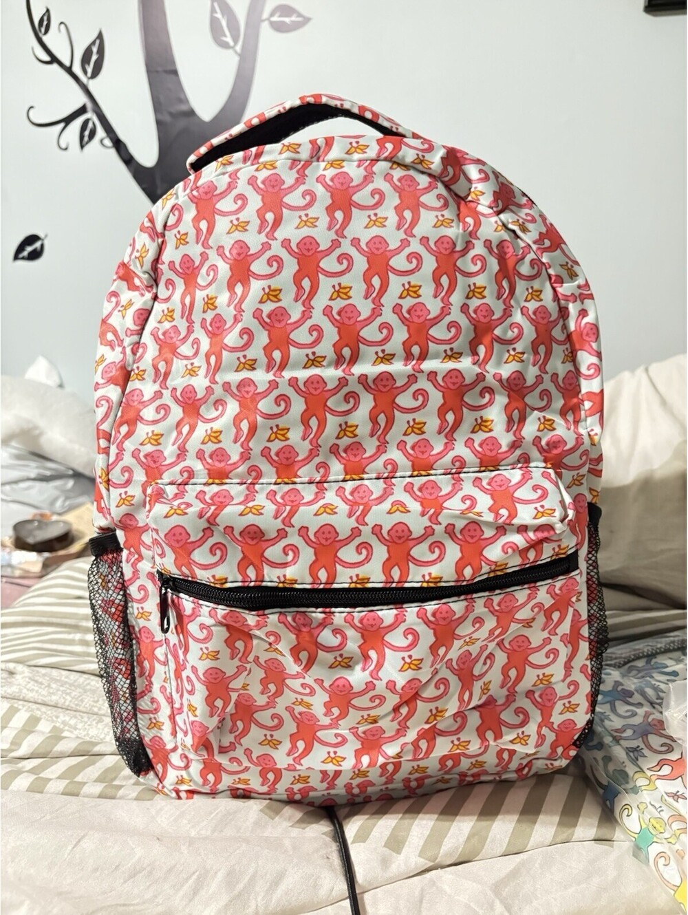 Pink Monkey Backpack